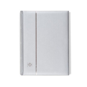 Classeur Comfort métallique 64 pages noires pour timbres. Couleur - argent