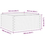 vidaXL Jardinière 100x100x46 cm bois massif de douglas