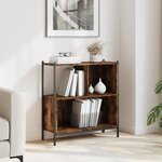 vidaXL Bibliothèque chêne fumé 72x28x77 5 cm bois d'ingénierie