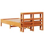 vidaXL Cadre de lit sans matelas cire marron 120x190cm bois pin massif