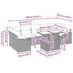 vidaXL Ensemble de Canapé de Jardin 8 Pièces avec Coussins Noir Poly Rattan