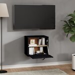 vidaXL Armoire murale Noir 40x30x35 cm Bois de pin massif
