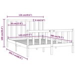 vidaXL Cadre de lit Blanc Bois massif 120x200 cm