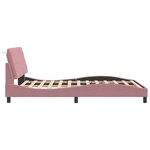 vidaXL Cadre de lit avec lumières LED rose 120x200 cm velours