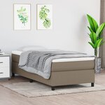 vidaXL Sommier à lattes de lit avec matelas Taupe 90x190 cm Tissu