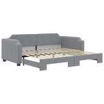 vidaXL Lit de jour avec lit gigogne gris clair 80x200 cm tissu