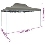 vidaXL Tente de réception pliable 3x4 m Acier Anthracite