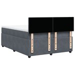 vidaXL Sommier à lattes de lit et matelas Gris foncé 140x200cm Velours