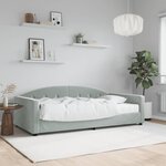 vidaXL Lit de jour avec matelas gris clair 100x200 cm velours