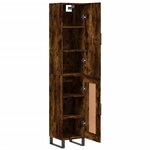 vidaXL Buffet haut Chêne fumé 34 5x34x180 cm Bois d'ingénierie