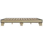 vidaXL Cadre de lit chêne sonoma 180x200 cm bois d'ingénierie et métal