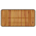 Ensemble de salle à manger de jardin 4 pièces avec coussins gris en poly rotin et acacia