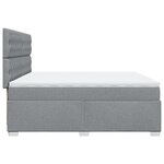 vidaXL Sommier à lattes de lit avec matelas Gris clair 200x200cm Tissu