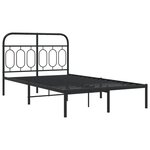 vidaXL Cadre de lit métal avec tête de lit noir 120x200 cm