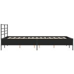 vidaXL Cadre de lit noir 135x190 cm bois d'ingénierie et métal