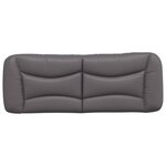 vidaXL Coussin de tête de lit gris 140 cm similicuir