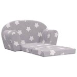 vidaXL Canapé-lit enfant 2 places gris clair étoiles peluche douce