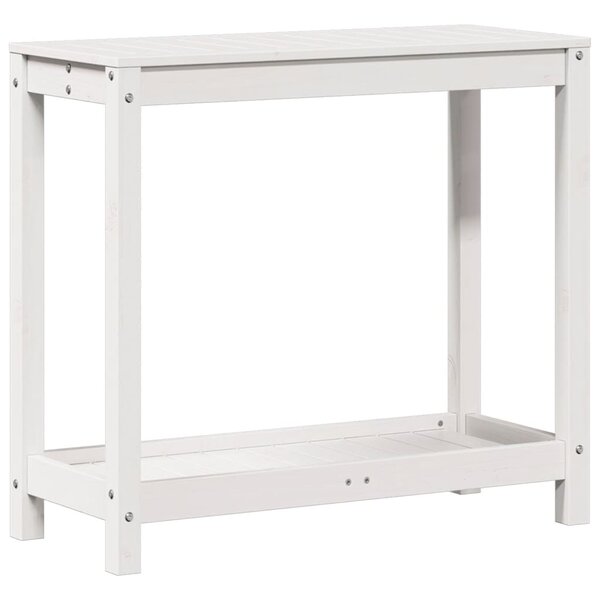vidaXL Table de rempotage avec étagère blanc 82 5x35x75 cm massif pin