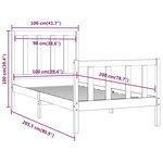 vidaXL Cadre de lit Blanc Bois massif 100x200 cm