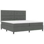 vidaXL Lit ressorts avec Matelas & LED Gris Foncé 200x200 cm Tissu