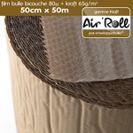 Lot de 20 rouleaux de film bulle d'air largeur 50cm x longueur 50m  - gamme air'roll kraft