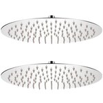 vidaXL Pomme de douche plongeante 2 Pièces Acier inoxydable Ø 30 cm