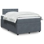 vidaXL Sommier à lattes de lit et matelas Gris foncé 120x200cm Velours