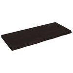 vidaXL Dessus de table marron foncé bois chêne massif traité