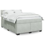 vidaXL Sommier à lattes de lit et matelas Gris clair 140x190cm Velours