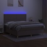 vidaXL Sommier à lattes de lit et matelas et LED Taupe 160x200cm Tissu