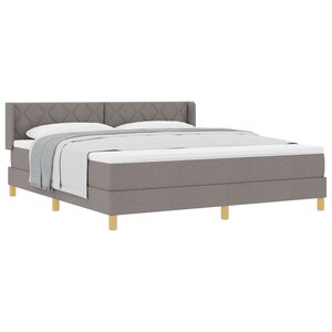 Lit à ressorts vidaXL avec matelas taupe 180x200 cm tissu