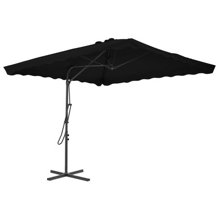 vidaXL Parasol d'extérieur avec mât en acier Noir 250x250x230 cm