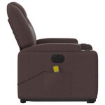 vidaXL Fauteuil inclinable de massage électrique Marron foncé Tissu