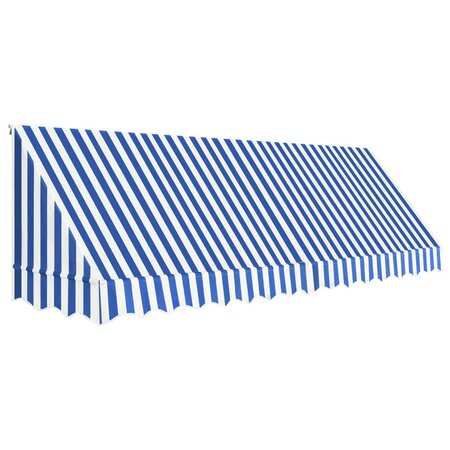 vidaXL Auvent de bistro 400x120 cm Bleu et blanc