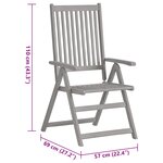 vidaXL Chaises inclinables de jardin lot de 3 et coussins bois acacia