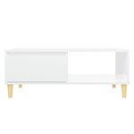 vidaXL Table basse Blanc brillant 90x60x35 cm Aggloméré