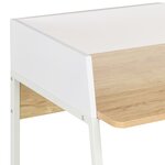 Bureau table poste de travail meuble d'ordinateur informatique étude et chêne 90 x 60 x 88 cm blanc 02_0023555