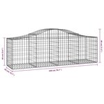 vidaXL Paniers à gabions arqués 5 Pièces 200x50x60/80 cm Fer galvanisé