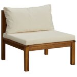 vidaXL Salon de jardin 5 Pièces avec coussin crème Bois d'acacia solide