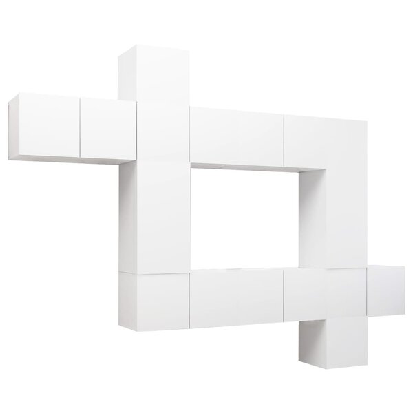 vidaXL Ensemble de meubles TV 10 Pièces Blanc Bois d'ingénierie