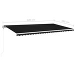 vidaXL Auvent automatique capteur de vent et LED 600x300 cm Anthracite