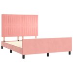 vidaXL Cadre de lit avec tête de lit Rose 140x190 cm Velours