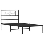 vidaXL Cadre de lit métal avec tête de lit noir 80x200 cm