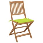 vidaXL Chaises pliables de jardin lot de 8 avec coussins Bois d'acacia
