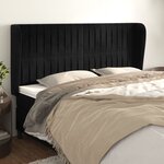 vidaXL Tête de lit avec oreilles Noir 163x23x118/128 cm Velours