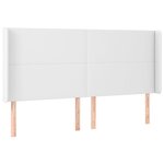 vidaXL Sommier à lattes de lit matelas LED Blanc 160x200 cm Similicuir