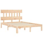 vidaXL Cadre de lit avec tête de lit 140x200 cm bois massif