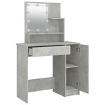 vidaXL Coiffeuse avec LED Gris béton 86 5x35x136 cm