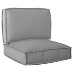 vidaXL Ensemble de coussins de palette de 2 pièces en tissu oxford gris