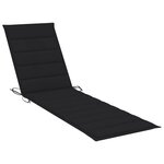 vidaXL Chaises longues lot de 2 avec coussin noir Bois de teck solide